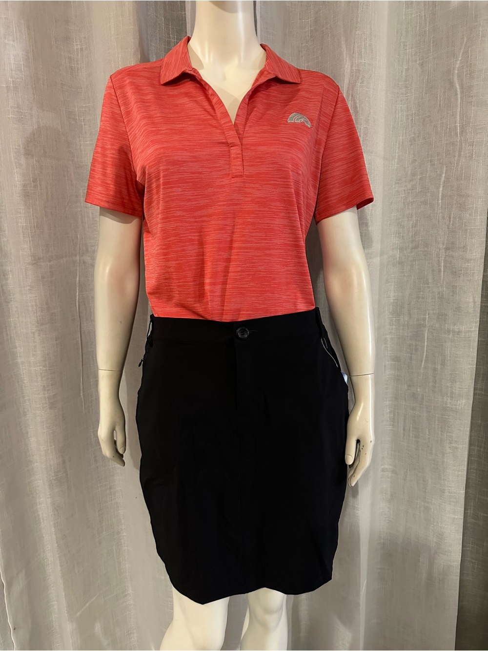 Willit Women’s Golf Skirt Skort Black Medium Mid-Rise Wrap Front Athletic